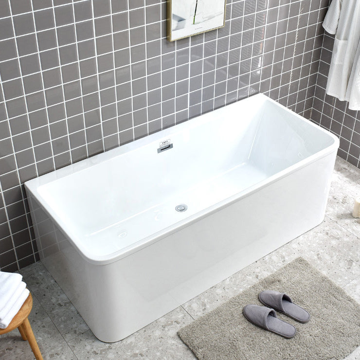 Rectangular Acrylic Modern Bathtub Stand Alone Soaking White Bath