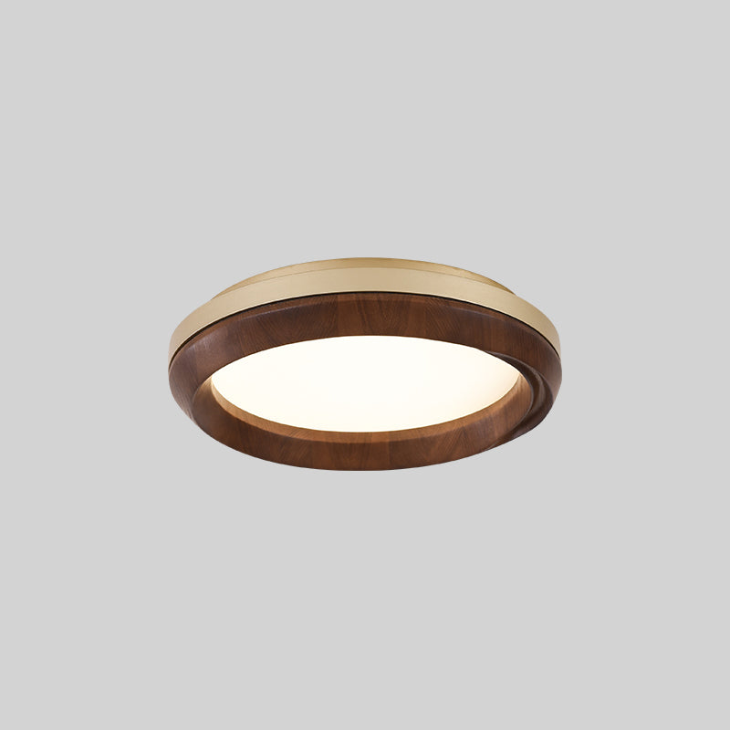 Modern Acrylic Shade Flush Mount Lamp Wooden Flush Mount Ceiling Fixture for Bedroom