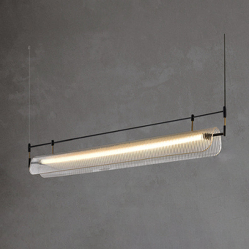 Acrylic Shade Ceiling Pendant Light Modern Linear Shape Island Lighting Ideas for Kitchen