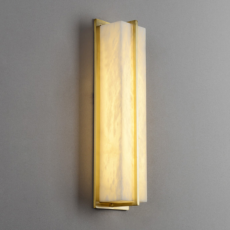 Modern Wall Lamp Square Shape Wall Mount Lamp with Stone Shade for Bedroom