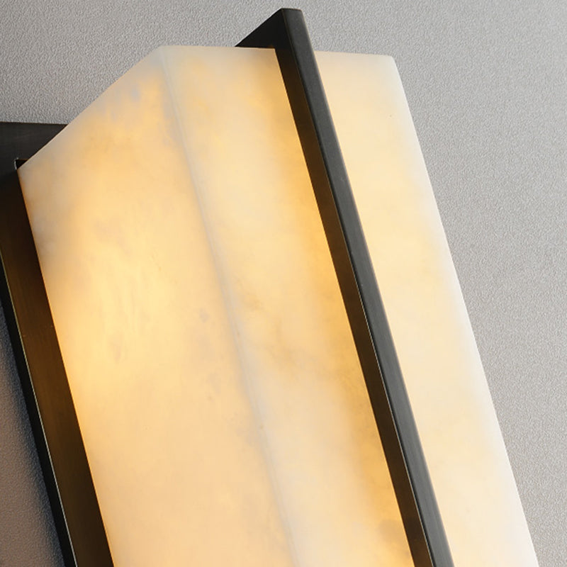 Modern Wall Lamp Square Shape Wall Mount Lamp with Stone Shade for Bedroom
