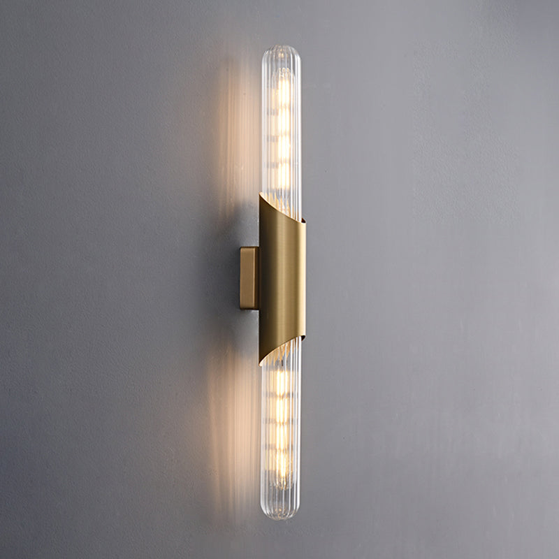 Glass Cylinder Shape Wall Lighting Modern Style Wall Light Sconce
