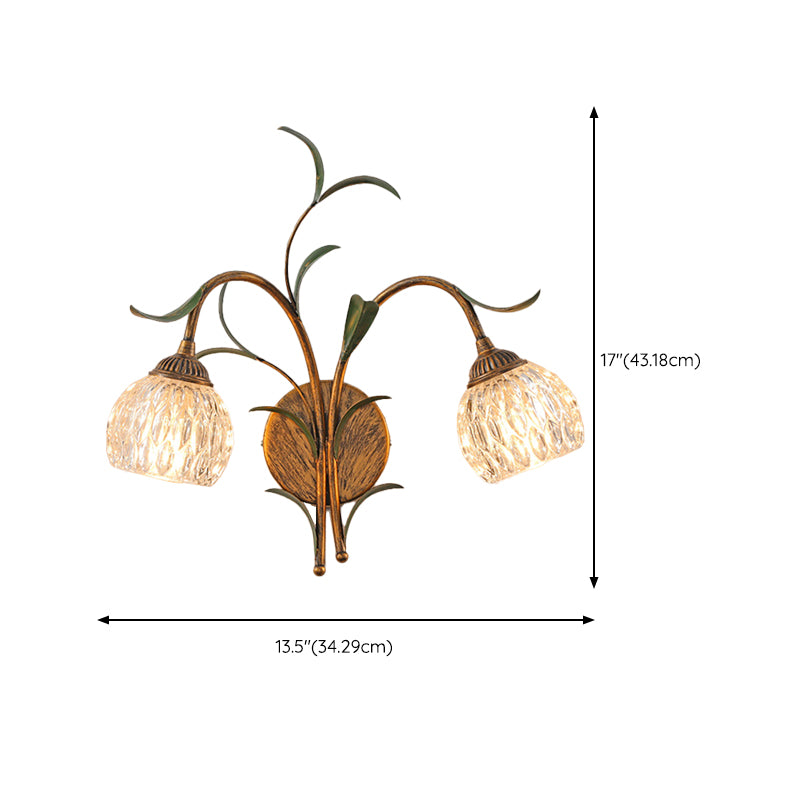 Flower Shape Wall Lamp Modern Wall Mount Lamp with Glass Shade for Bedroom