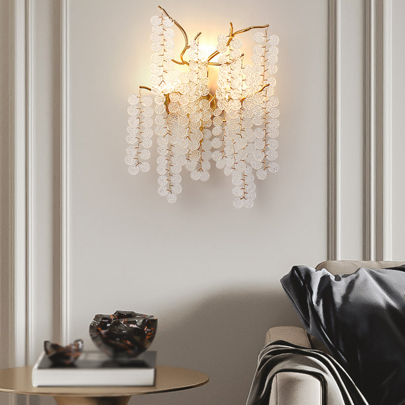 Glass Unique Shape Wall Lighting Modern Style 3 Lights Wall Light Sconce in Gold