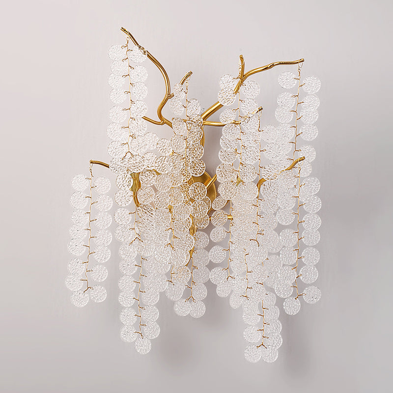 Glass Unique Shape Wall Lighting Modern Style 3 Lights Wall Light Sconce in Gold