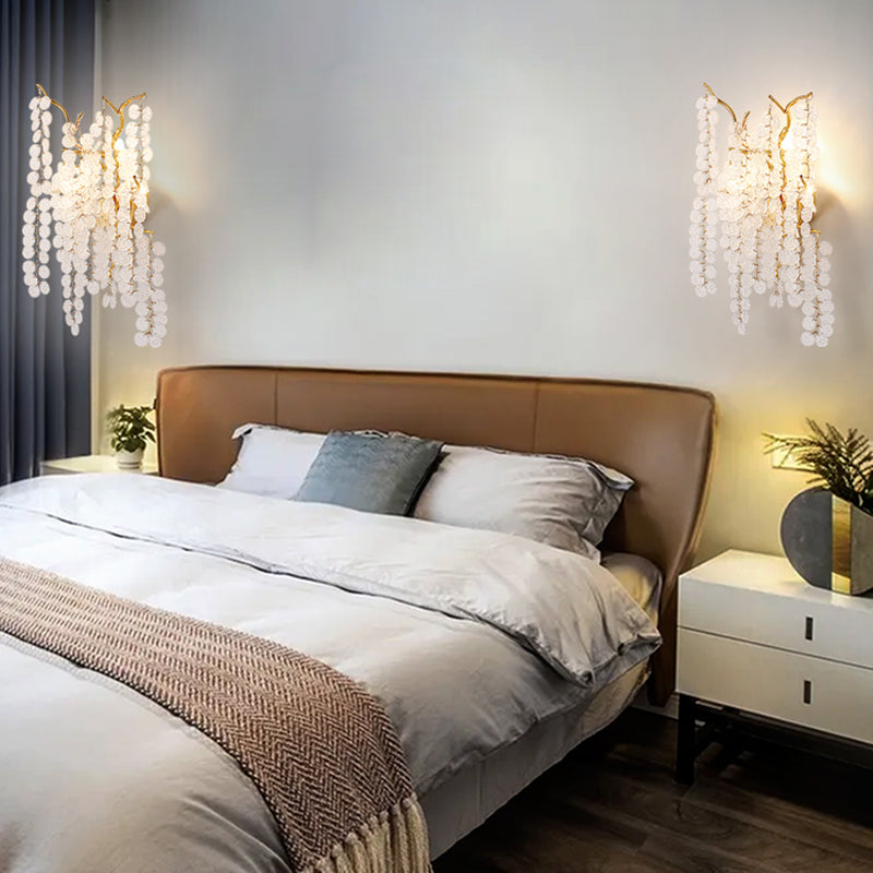 Glass Unique Shape Wall Lighting Modern Style 3 Lights Wall Light Sconce in Gold