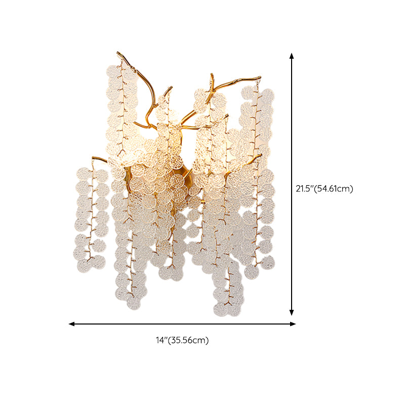 Glass Unique Shape Wall Lighting Modern Style 3 Lights Wall Light Sconce in Gold