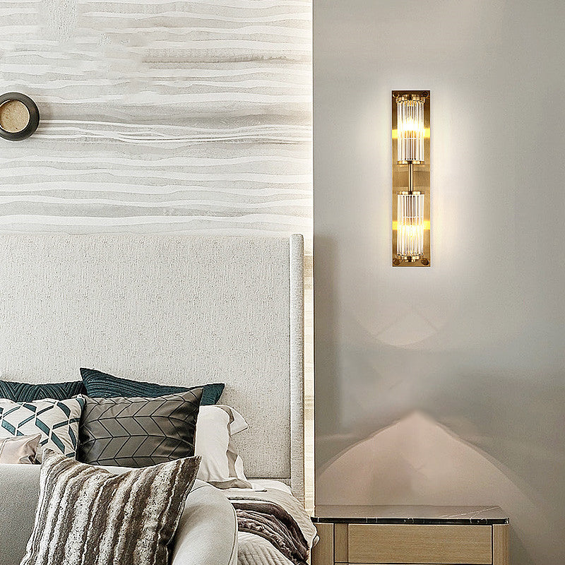 Metal and Crystal Wall Mounted Fixture Post Modern 1 / 2 - Light Wall Sconce