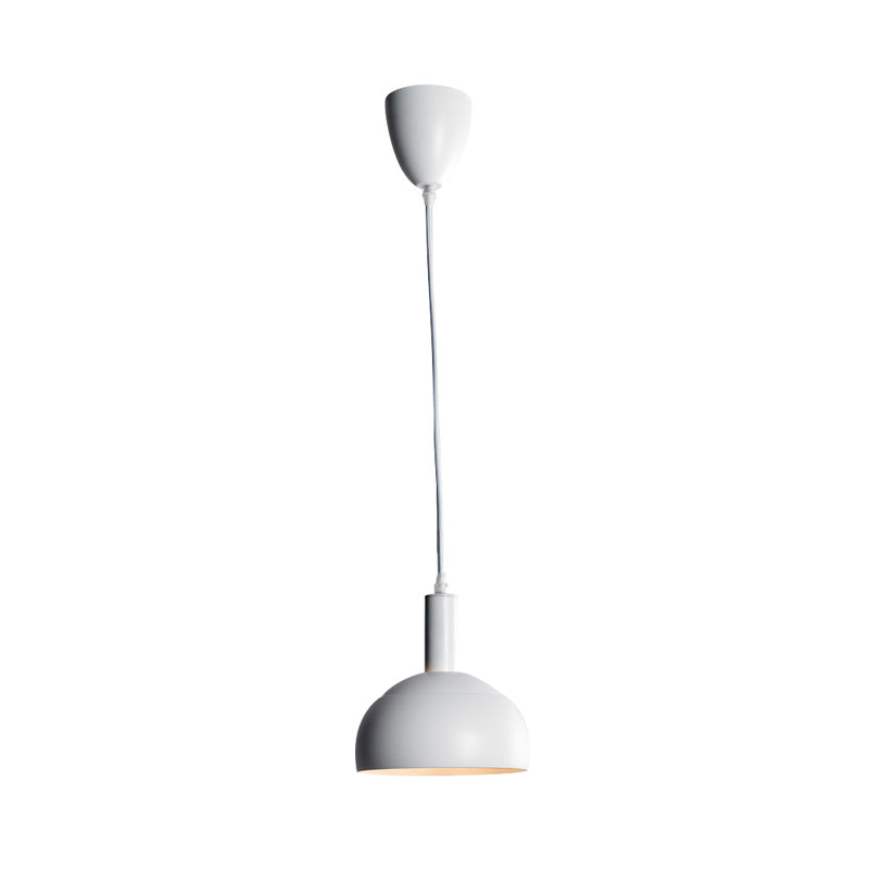 Dome Iron Down Lighting Modern Nordic Style 1 Restaurant léger suspendu suspendu en blanc