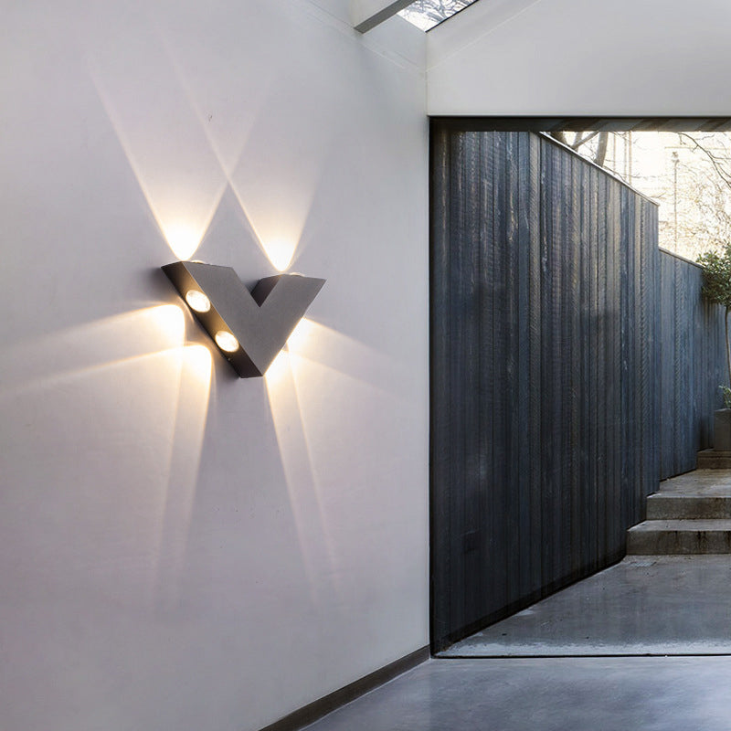 Modern Wall Sconce Waterproof Outdoor Sconce Light Fixture in Black