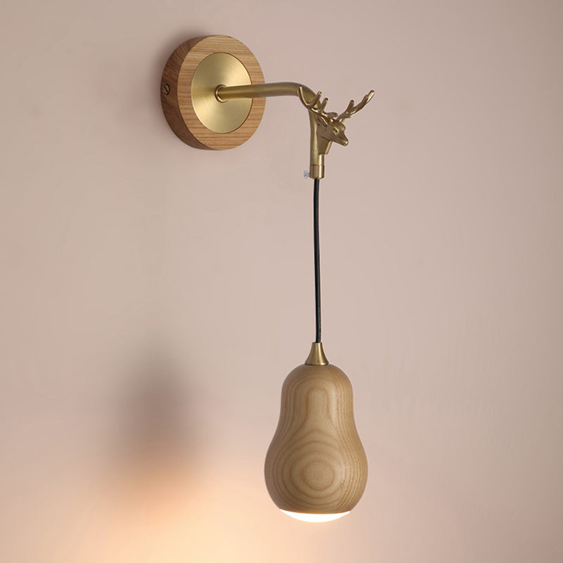 Modernism Wooden Wall Mounted Sconce 1-Light Wall Light for Foyer