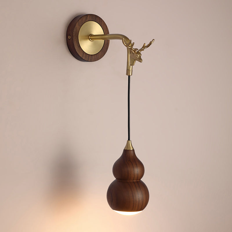Modernism Wooden Wall Mounted Sconce 1-Light Wall Light for Foyer