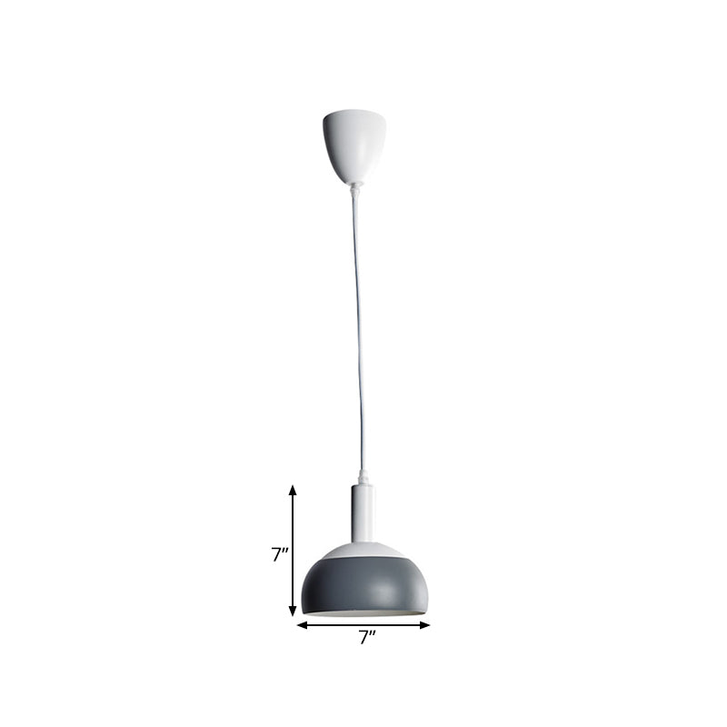 Kit de lumière suspendu nordique moderne fer 1 tête de salon suspension rotatif suspension en gris