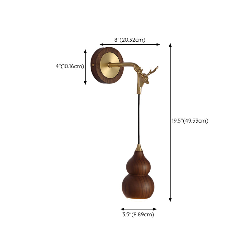 Modernism Wooden Wall Mounted Sconce 1-Light Wall Light for Foyer