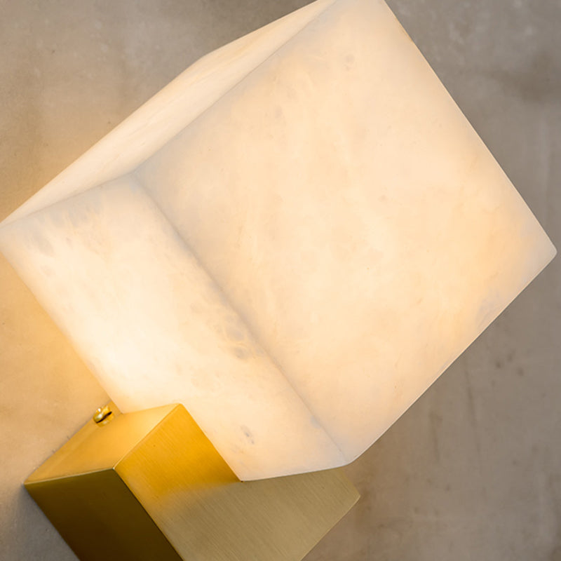 Metal Square Shape Wall Lighting Modern Style 1 Light Wall Light Sconce in Gold