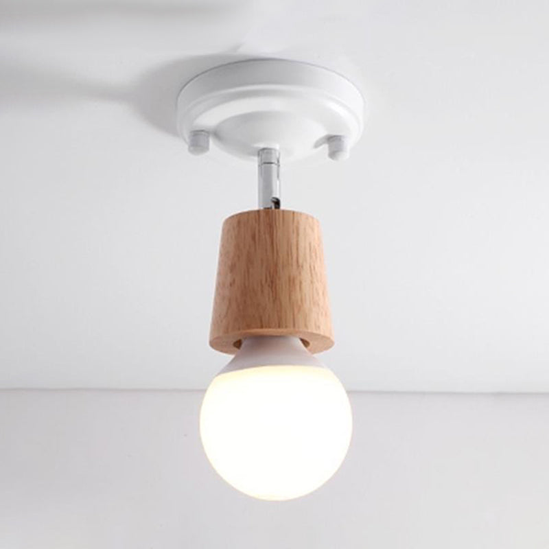 Modern Simple Wall Lamp Wooden Wall Vanity Lights for Powder Room Washroom