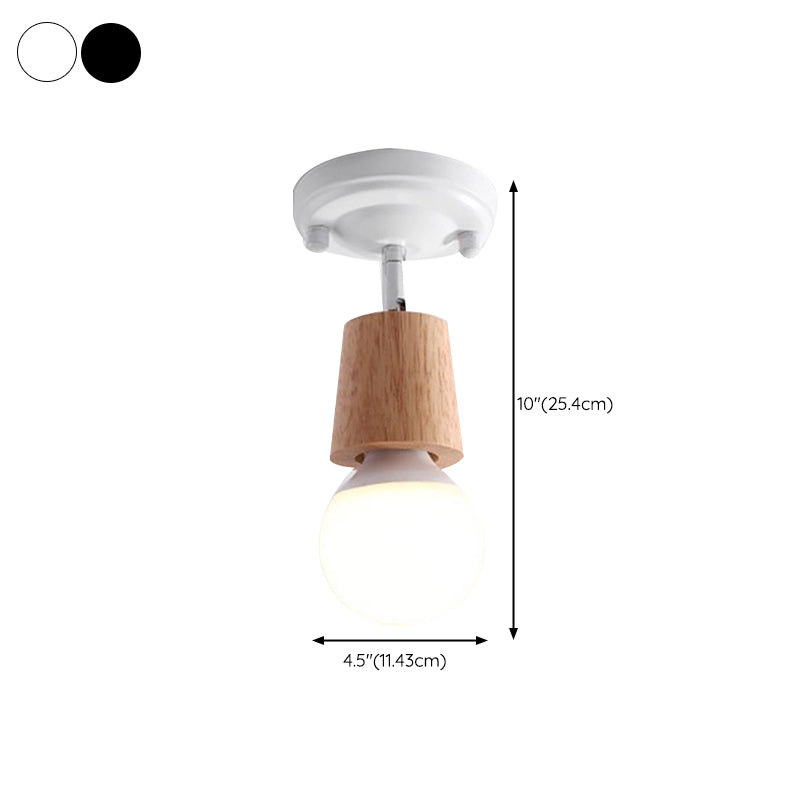 Modern Simple Wall Lamp Wooden Wall Vanity Lights for Powder Room Washroom