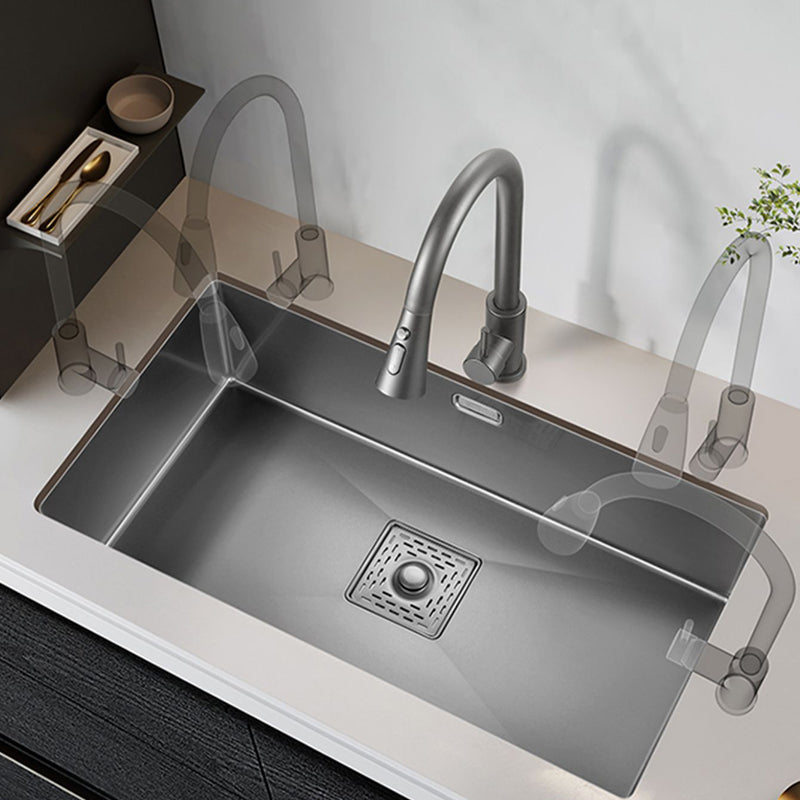 Stainless Steel Kitchen Sink Soundproof Detail Kitchen Sink with Basket Strainer