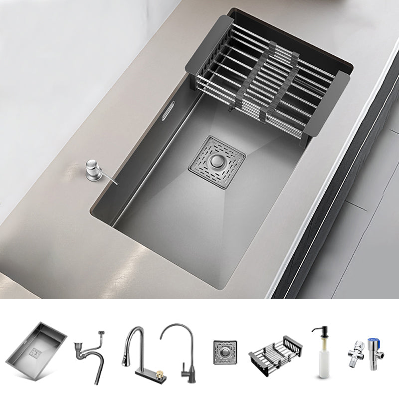 Stainless Steel Kitchen Sink Soundproof Detail Kitchen Sink with Basket Strainer