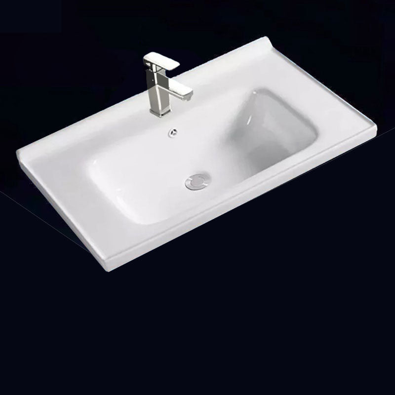 Modern Drop-in Bathroom Sink Porcelain with Overflow Basin Sink(Not Included Faucet)