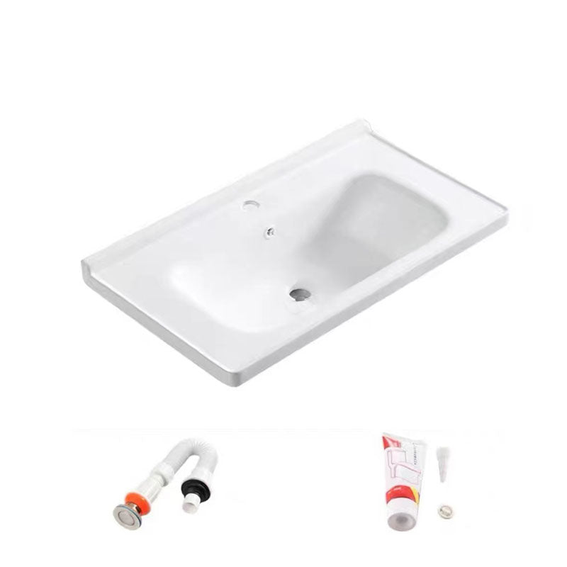 Modern Drop-in Bathroom Sink Porcelain with Overflow Basin Sink(Not Included Faucet)