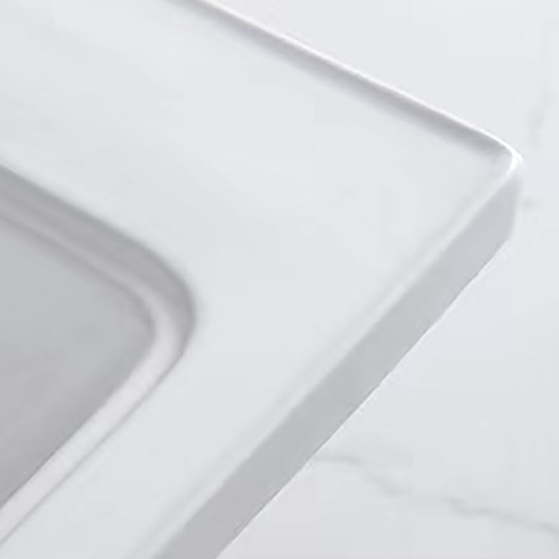 Modern Drop-in Bathroom Sink Porcelain with Overflow Basin Sink(Not Included Faucet)