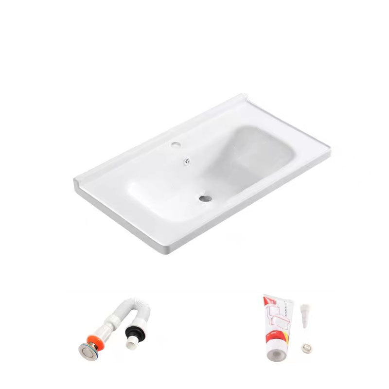 Modern Drop-in Bathroom Sink Porcelain with Overflow Basin Sink(Not Included Faucet)