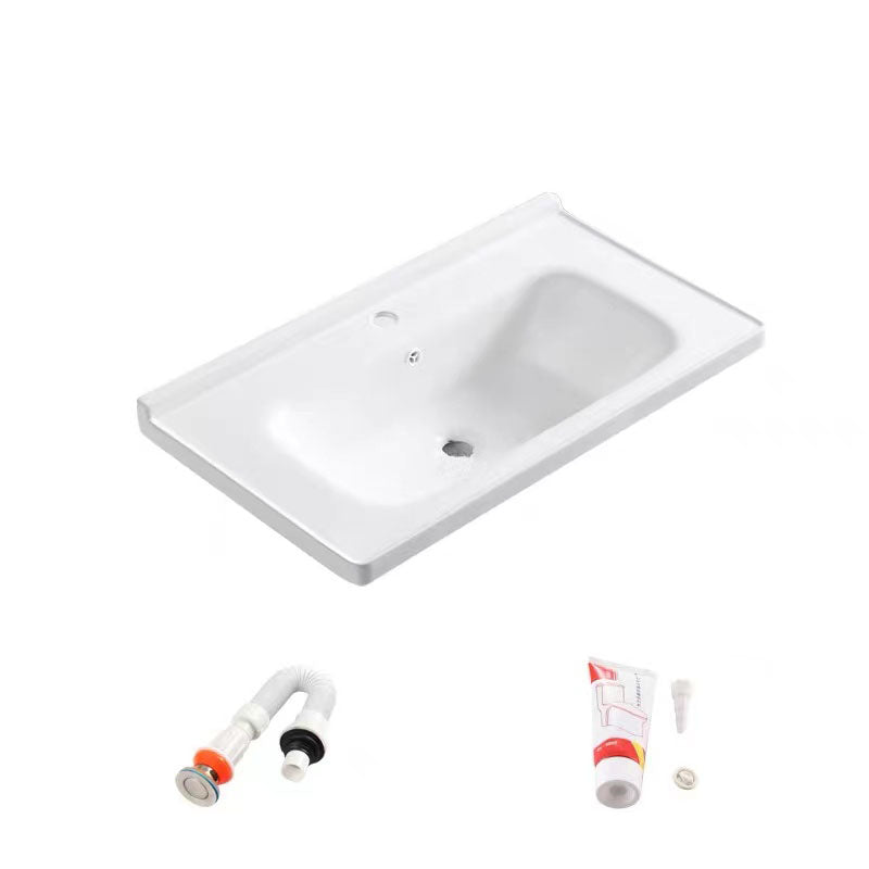 Modern Drop-in Bathroom Sink Porcelain with Overflow Basin Sink(Not Included Faucet)