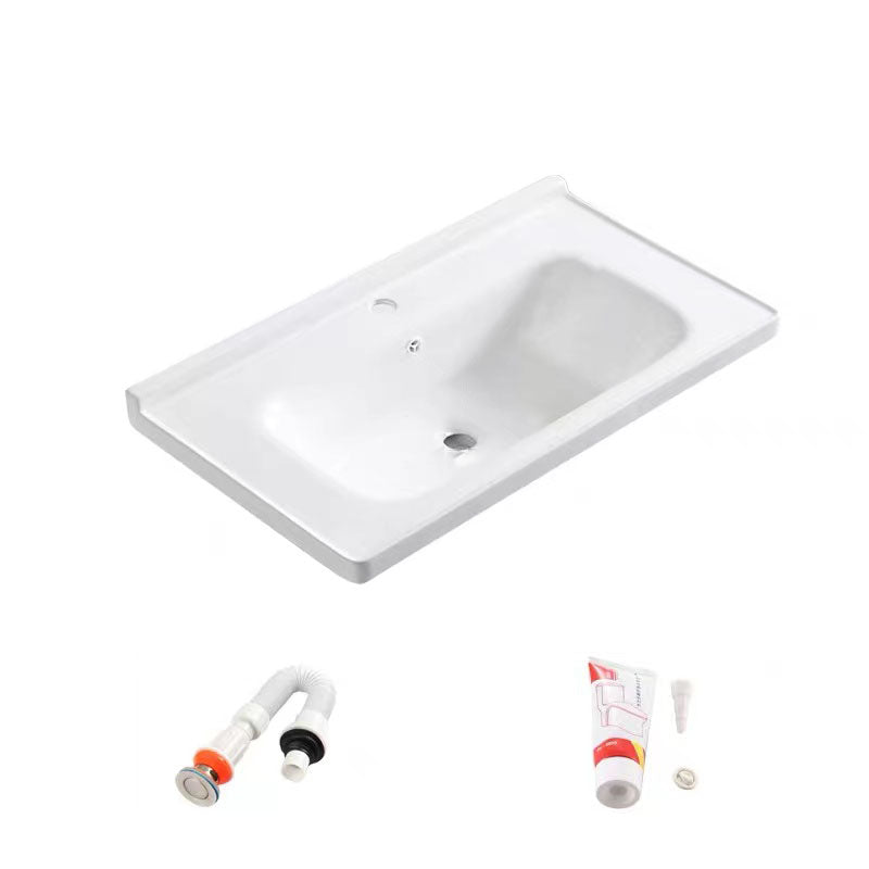 Modern Drop-in Bathroom Sink Porcelain with Overflow Basin Sink(Not Included Faucet)