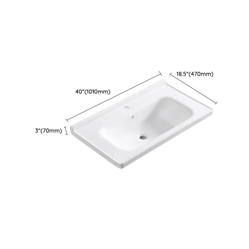 Modern Drop-in Bathroom Sink Porcelain with Overflow Basin Sink(Not Included Faucet)
