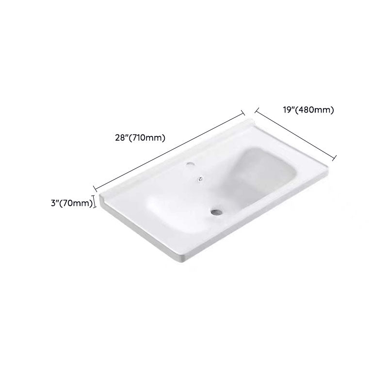 Modern Drop-in Bathroom Sink Porcelain with Overflow Basin Sink(Not Included Faucet)