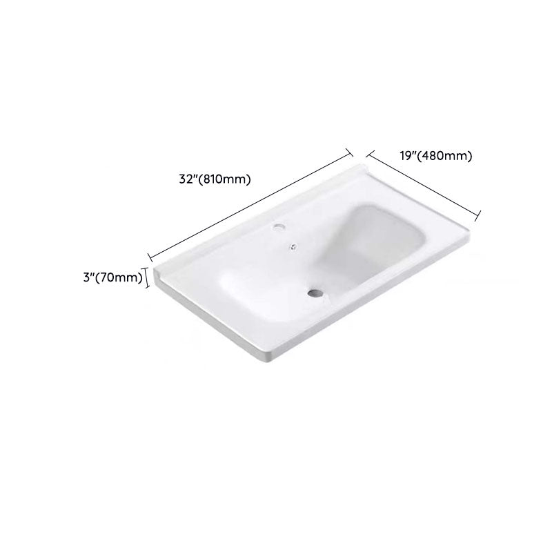 Modern Drop-in Bathroom Sink Porcelain with Overflow Basin Sink(Not Included Faucet)