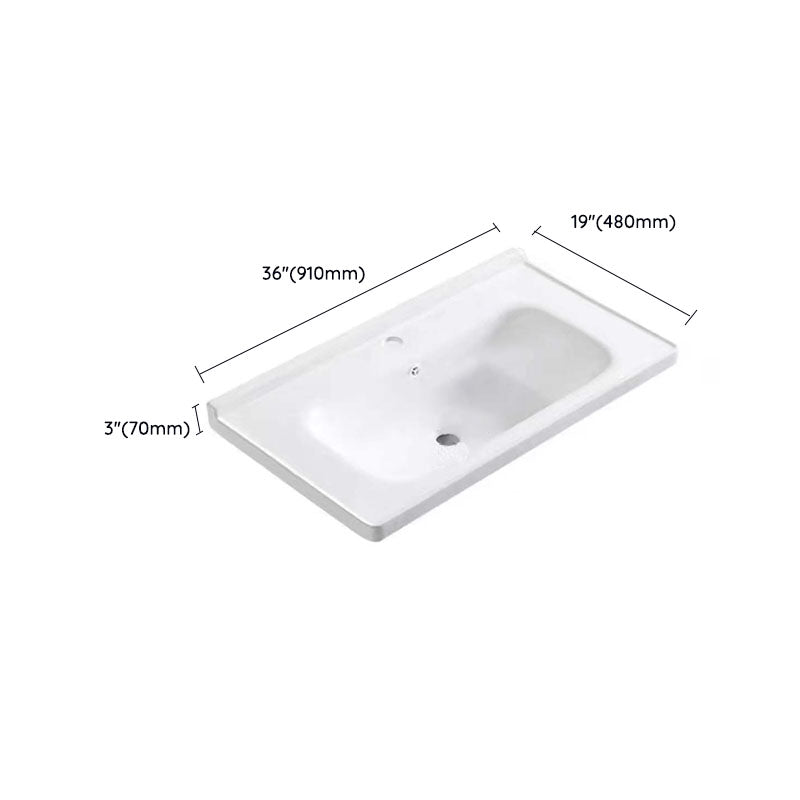 Modern Drop-in Bathroom Sink Porcelain with Overflow Basin Sink(Not Included Faucet)