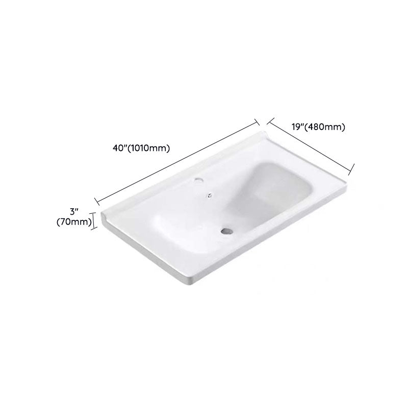 Modern Drop-in Bathroom Sink Porcelain with Overflow Basin Sink(Not Included Faucet)