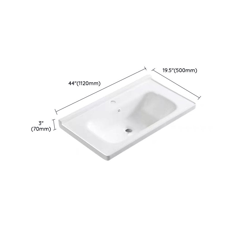 Modern Drop-in Bathroom Sink Porcelain with Overflow Basin Sink(Not Included Faucet)