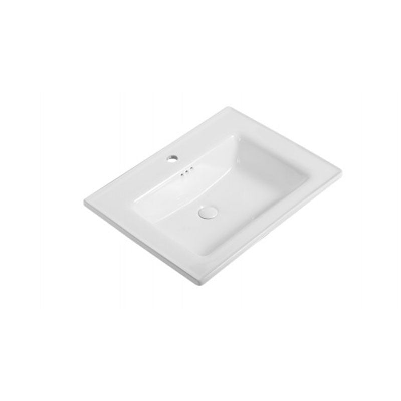Modern Drop-in Bathroom Sink Porcelain Left Basin Bathroom Sink(Not Included Faucet)
