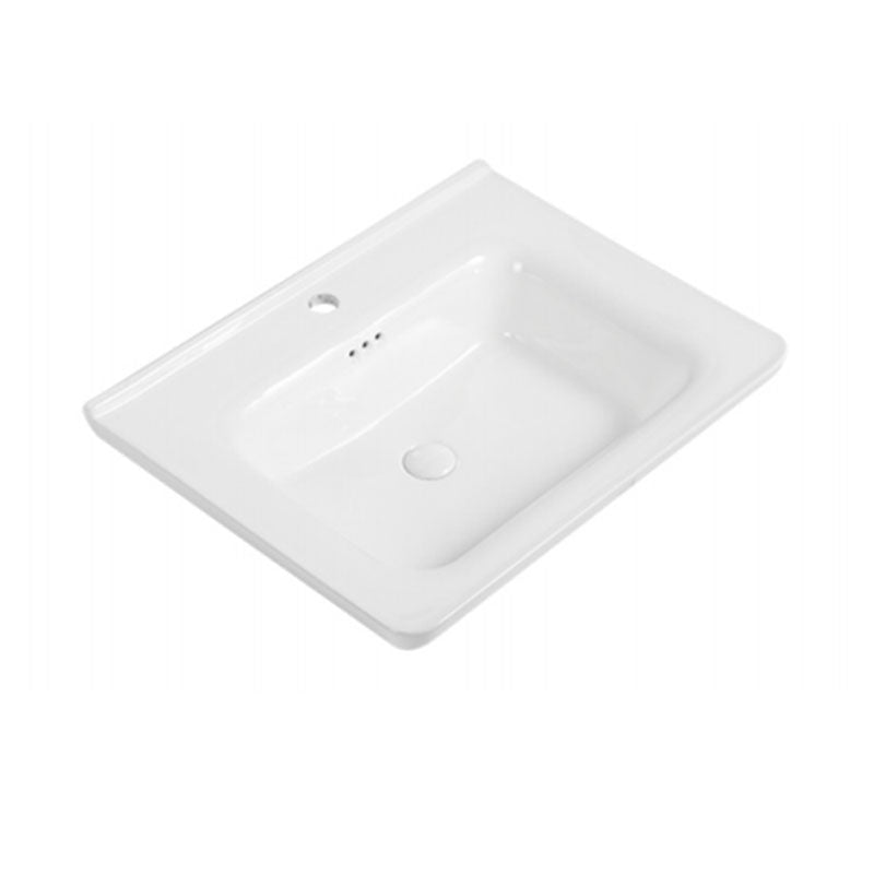 Modern Drop-in Bathroom Sink Porcelain Left Basin Bathroom Sink(Not Included Faucet)