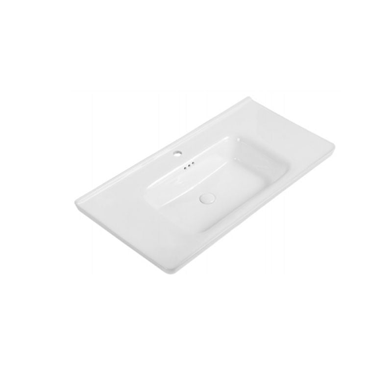 Modern Drop-in Bathroom Sink Porcelain Left Basin Bathroom Sink(Not Included Faucet)