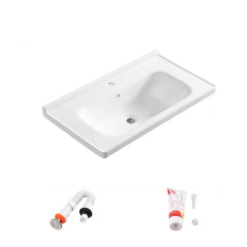 Modern Basin Sink Porcelain with Overflow Drop-in Bathroom Sink(Not Included Faucet)