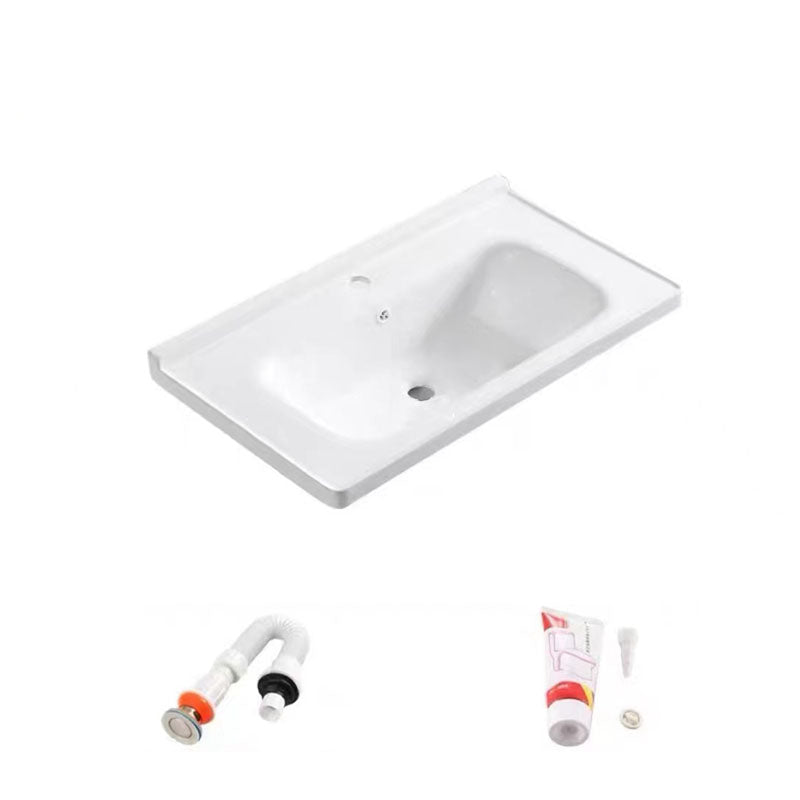 Modern Basin Sink Porcelain with Overflow Drop-in Bathroom Sink(Not Included Faucet)