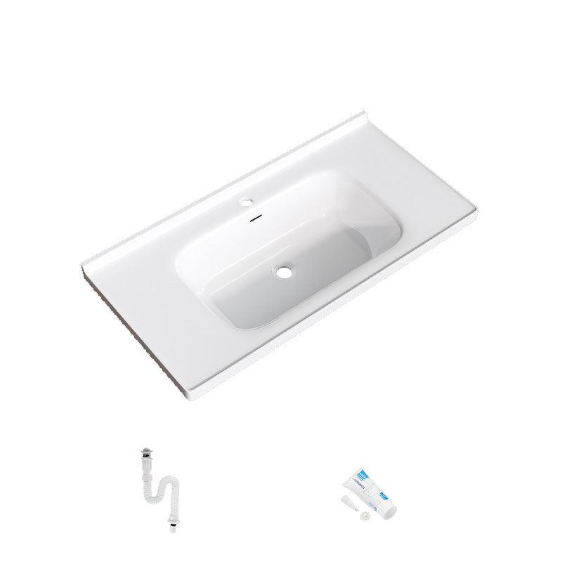 Modern Basin Sink Porcelain with Overflow Drop-in Bathroom Sink(Not Included Faucet)