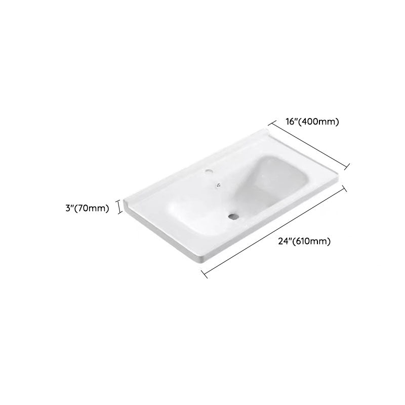 Modern Basin Sink Porcelain with Overflow Drop-in Bathroom Sink(Not Included Faucet)