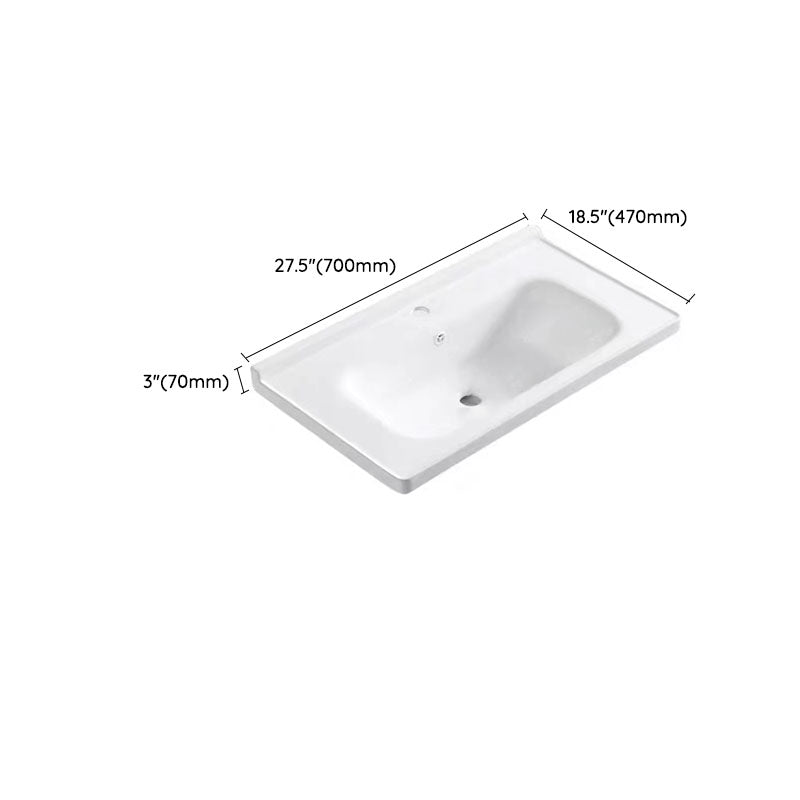 Modern Basin Sink Porcelain with Overflow Drop-in Bathroom Sink(Not Included Faucet)