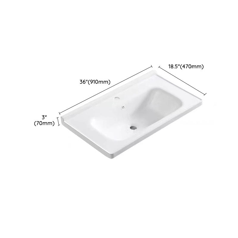 Modern Basin Sink Porcelain with Overflow Drop-in Bathroom Sink(Not Included Faucet)