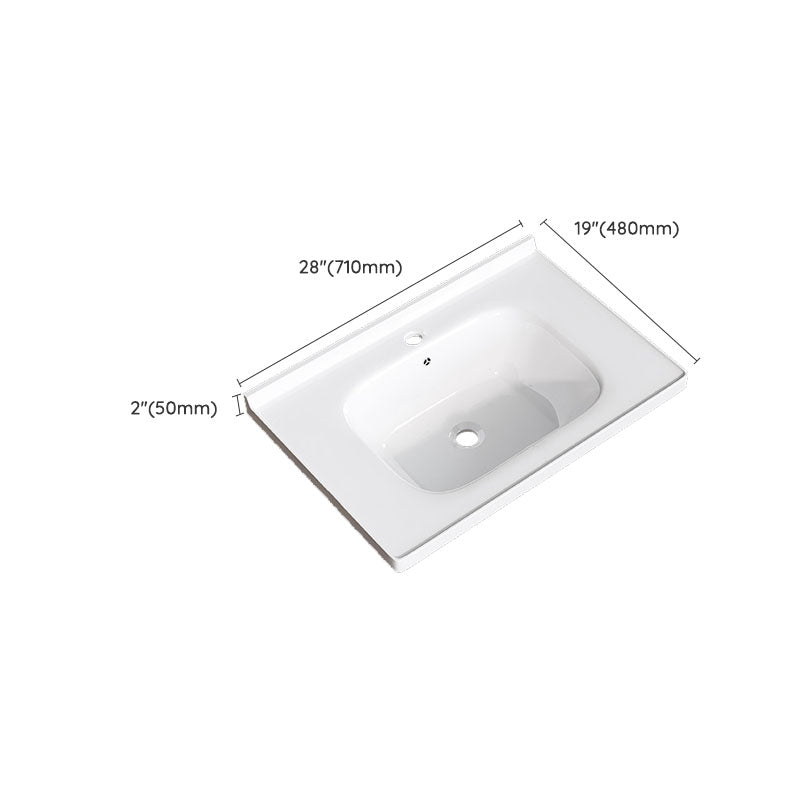 Modern Basin Sink Porcelain with Overflow Drop-in Bathroom Sink(Not Included Faucet)
