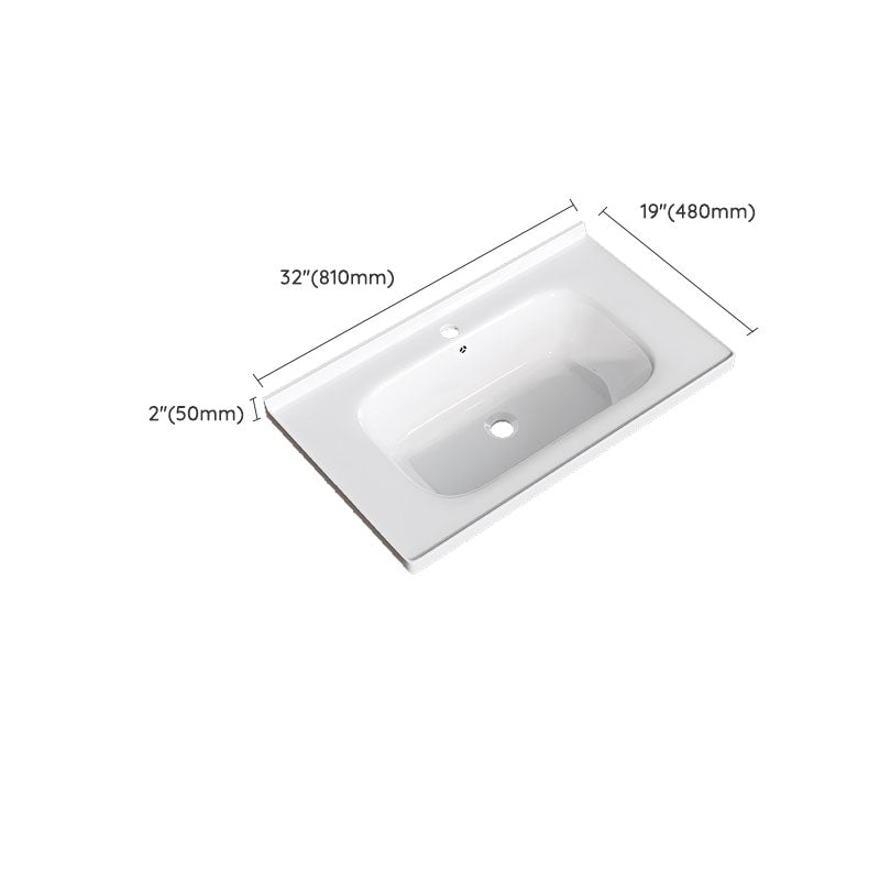 Modern Basin Sink Porcelain with Overflow Drop-in Bathroom Sink(Not Included Faucet)