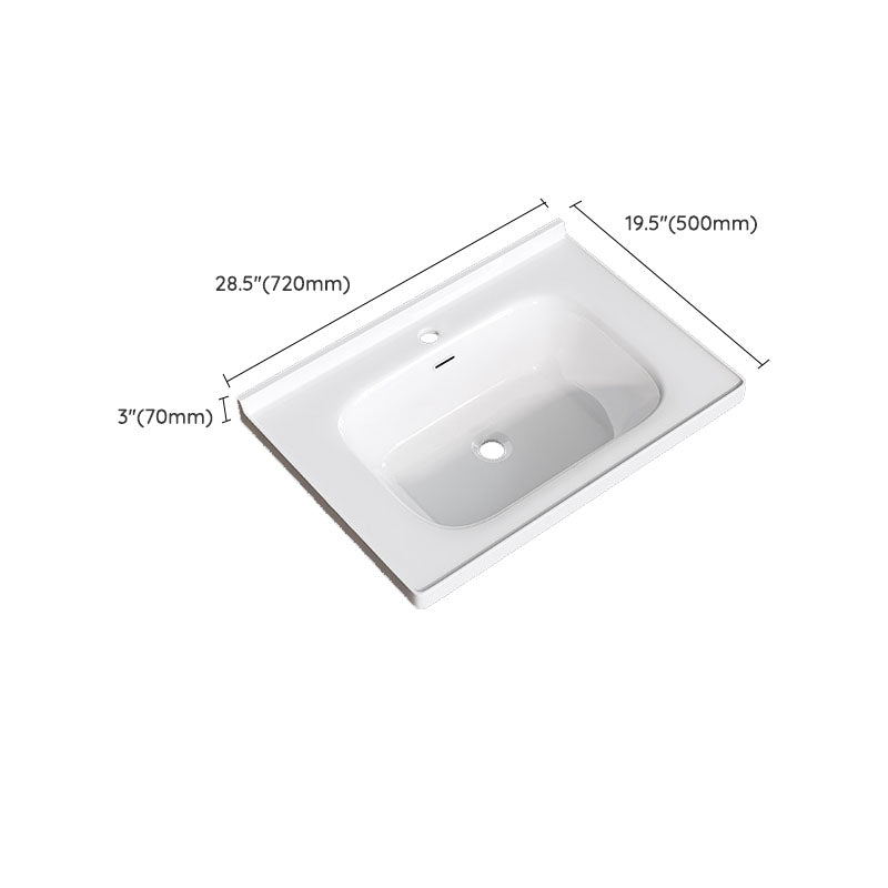 Modern Basin Sink Porcelain with Overflow Drop-in Bathroom Sink(Not Included Faucet)