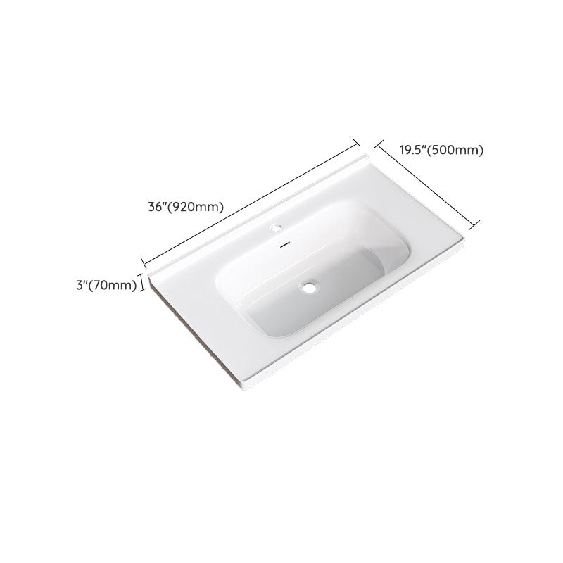 Modern Basin Sink Porcelain with Overflow Drop-in Bathroom Sink(Not Included Faucet)