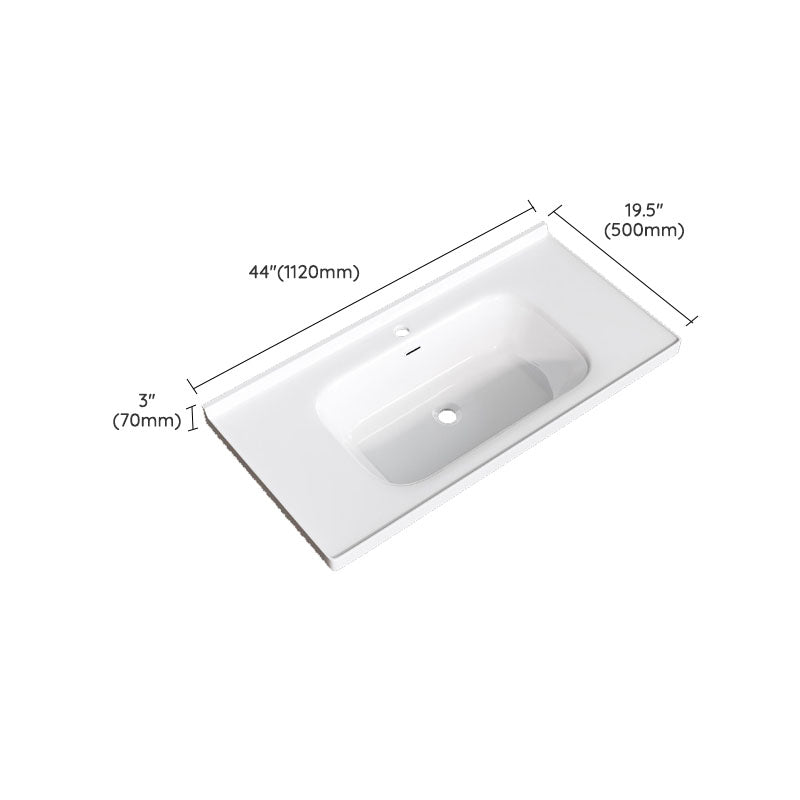 Modern Basin Sink Porcelain with Overflow Drop-in Bathroom Sink(Not Included Faucet)