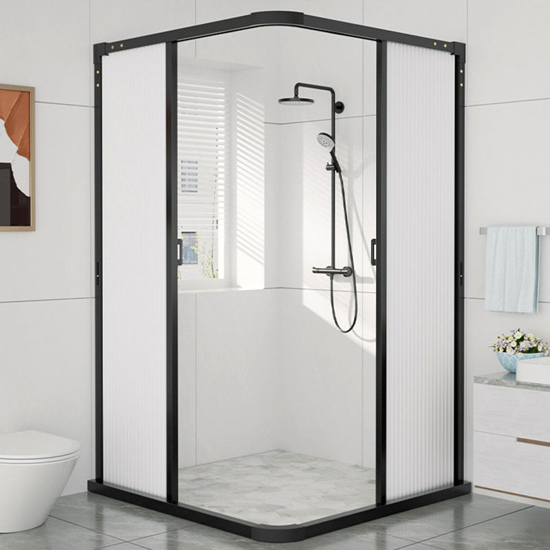 Square Corner Aluminum Frame Shower Enclosure with Double Door Handles